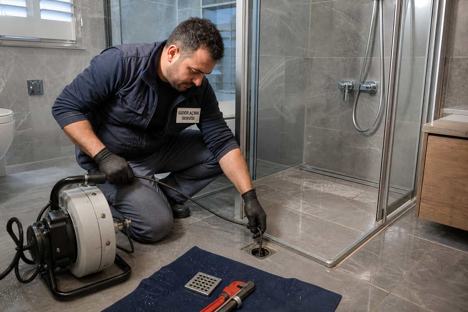 Duşakabin giderinde servis kontrolü